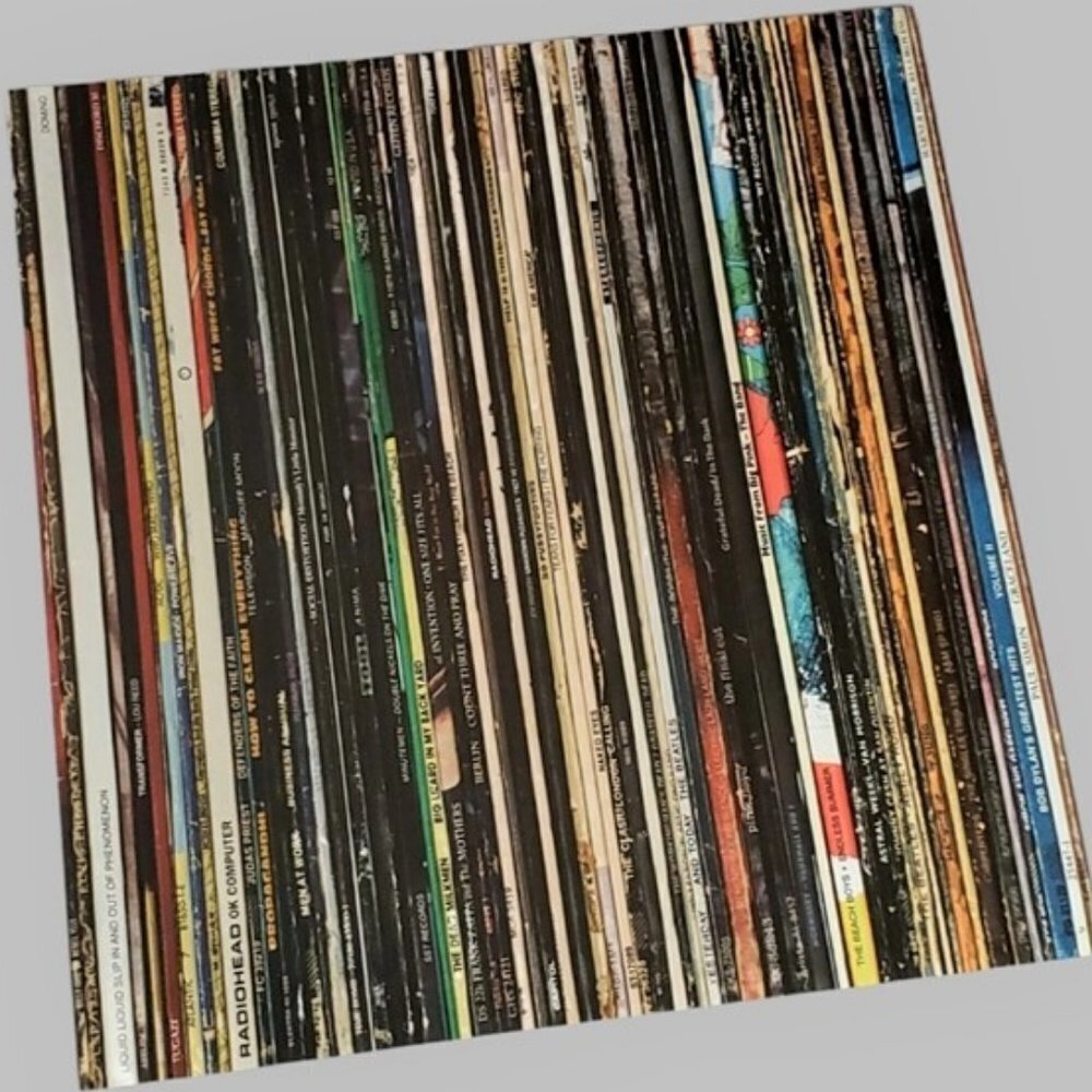 Vinyl Record Album Spine Abstract Art Poster